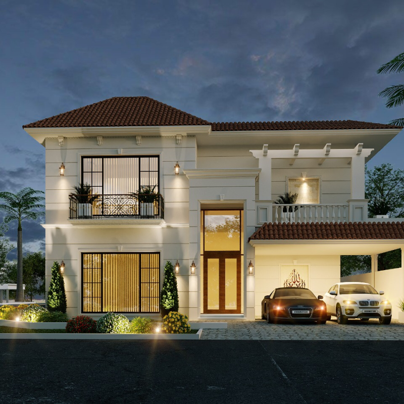 Modern outdoor design with functional layout and landscaping